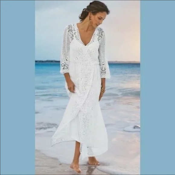 Soft Surroundings Dresses & Skirts - Soft surroundings Tosca white crochet maxi dress SP
